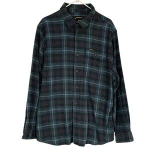 Stanley Blue-Purple Plaid Collared Long Sleeve Button Down Flannel Size XL